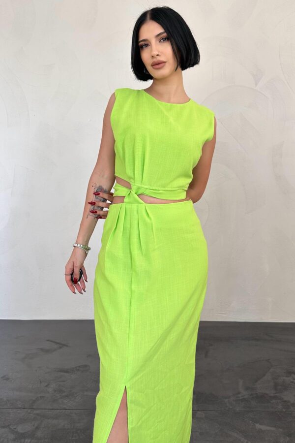 Lime Linen Two-Way Dress