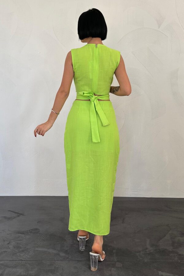 Lime Linen Two-Way Dress - Image 3