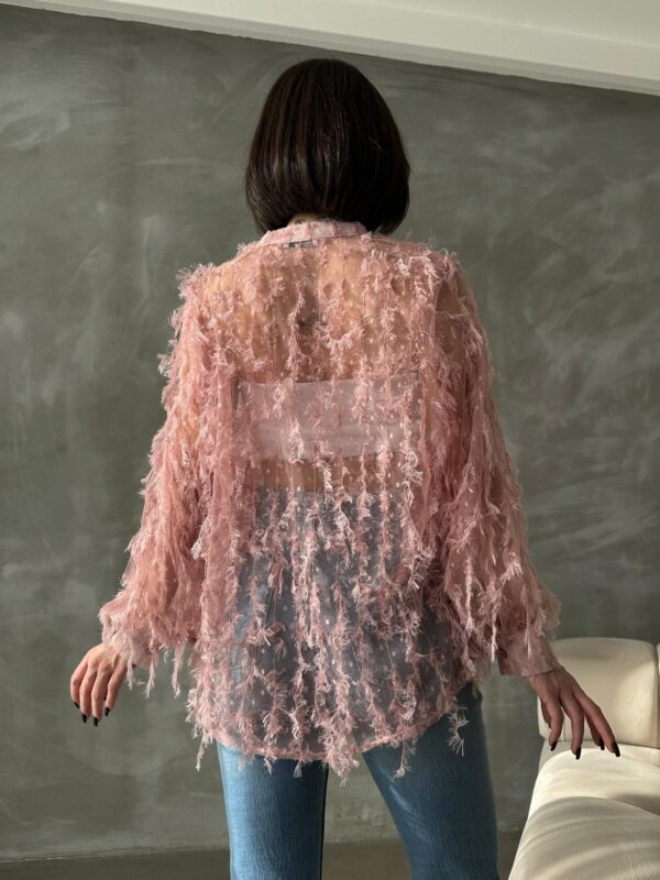 Tule shirt with fringes with stone Punatiye - Image 3